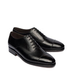 Classic Design Captoe Plain Leather Oxford Shoe Black