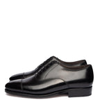 Classic Design Captoe Plain Leather Oxford Shoe Black