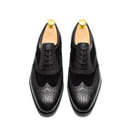 Premium Leather Lace Up Dual Textured Oxford Shoes