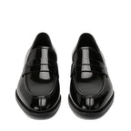 Luxury Black Leather Penny Loafer with Glossy Finish