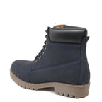 Urban Leather Lace Up High Ankle Boot Blue