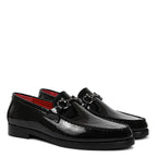 Patent Shiny Leather Loafers With Horsebit Buckle