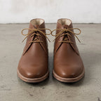 Men's Antique Brown Plain-Toe Leather Chukka Boots — Hussell