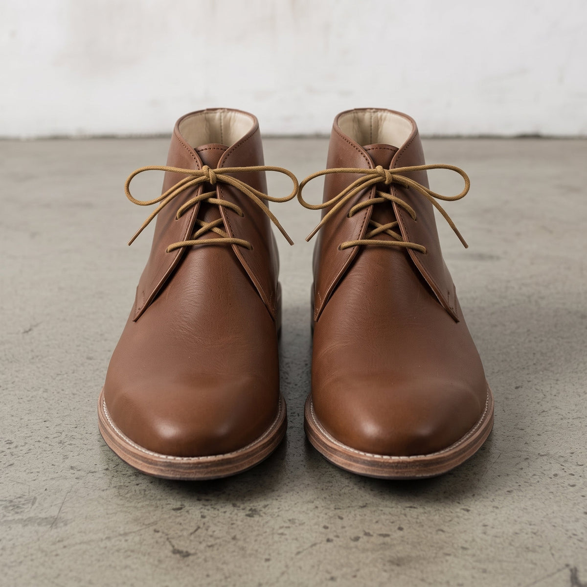 Men's Antique Brown Plain-Toe Leather Chukka Boots — Hussell