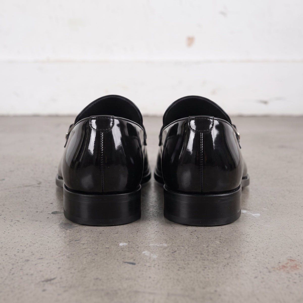 Men's Black Patent Leather Monk Strap Loafers — Lofthouse