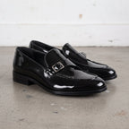Men's Black Patent Leather Monk Strap Loafers — Lofthouse