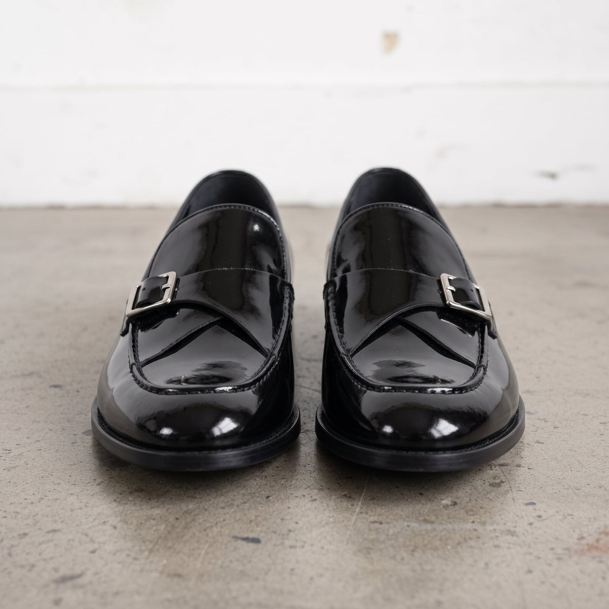 Men's Black Patent Leather Monk Strap Loafers — Lofthouse