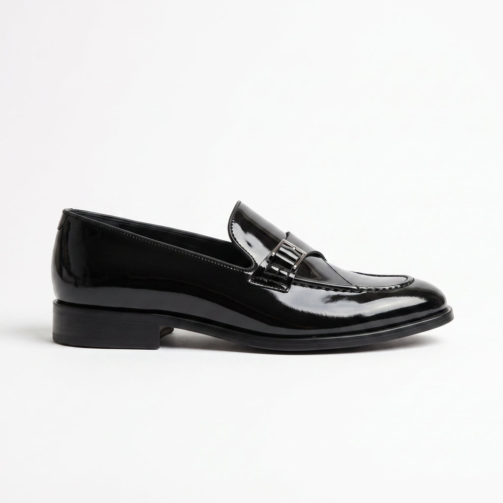Men's Black Patent Leather Monk Strap Loafers — Lofthouse