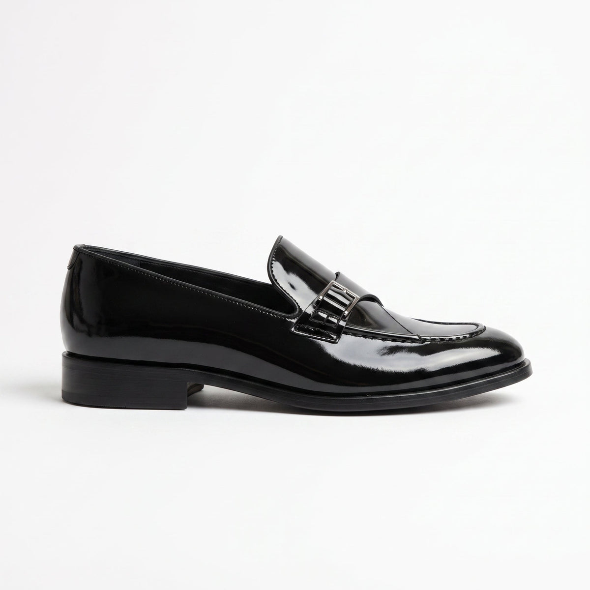 Men's Black Patent Leather Monk Strap Loafers — Lofthouse