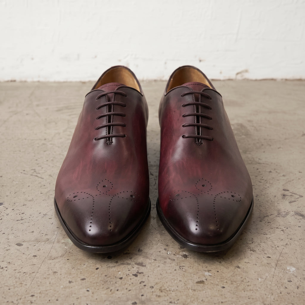 Men's Burgundy and Black Leather Oxfords — Deaton