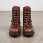 Men's Brown Plain-Toe Leather Hiker Boots —