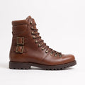 Men's Brown Plain-Toe Leather Hiker Boots —