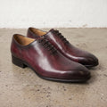 Men's Burgundy and Black Leather Oxfords — Deaton