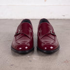Men's Burgundy Patent Leather Monk Strap Loafers — Lofthouse