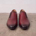 Men's Burgundy Wholecut Leather Oxfords — Perceval
