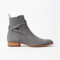 Men's Gray Suede Buckle Ankle Boots — Hampton