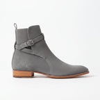 Men's Gray Suede Buckle Ankle Boots — Hampton