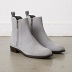 Men's Light Gray Plain-Toe Suede Ankle Boots — Milloway