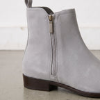 Men's Light Gray Plain-Toe Suede Ankle Boots — Milloway