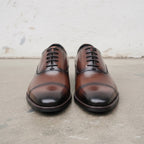 Men's Brown and Black Cap-Toe Leather Oxfords — Heswall