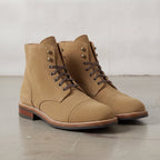 Men's Tan Cap-Toe Suede Ankle Lace-Up Boots — Mexley