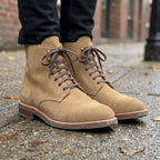 Men's Tan Cap-Toe Suede Ankle Lace-Up Boots — Mexley