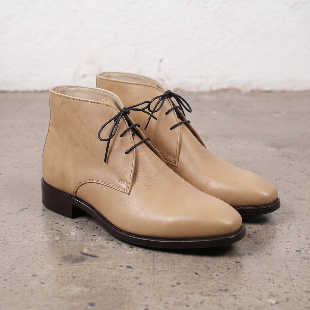 Men's Tan Plain-Toe Leather Chukka Boots — Jornsey