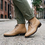 Men's Tan Plain-Toe Leather Chukka Boots — Jornsey