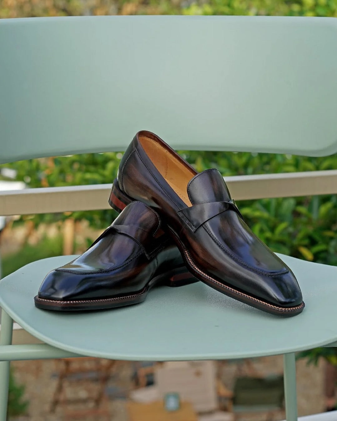 BROWN SQUARE TOE LOAFERS
