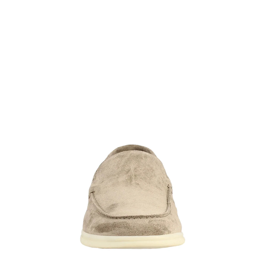 Gray Suede Unlined Loafers