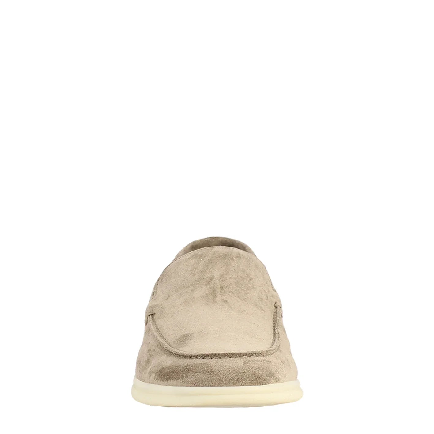 Gray Suede Unlined Loafers