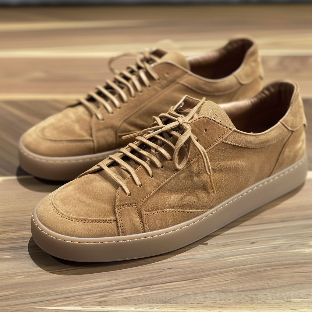 Tan Suede Sport Sneakers with Honey Colour Sole- Summer Collection
