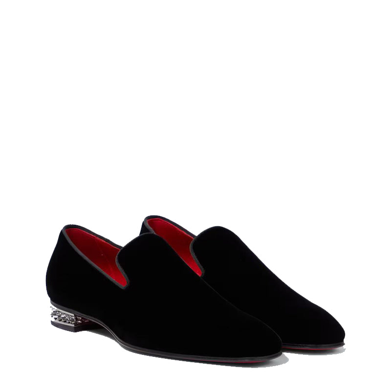 Silver Heel Suede Loafer