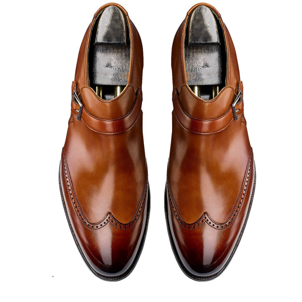 Tan Leather Alnwick Monk Strap Shoes - AW26